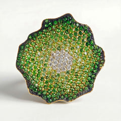 Shaded Tsavorite Garnet Diamond Organic Ring