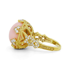 COLORS OF PASSION 18K GOLD DIAMONDS PINK OPAL RING