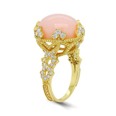 COLORS OF PASSION 18K GOLD DIAMONDS PINK OPAL RING