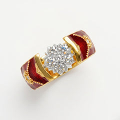 Colors of Life Red Enamel Diamond Cluster Ring