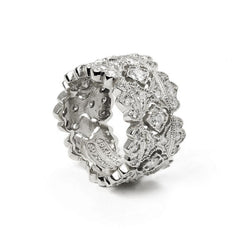 PASSION 18K WHITE GOLD DIAMOND BAND RING