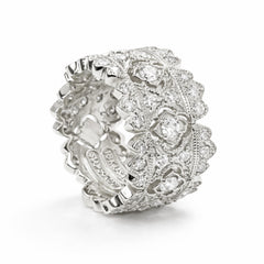 PASSION 18K WHITE GOLD DIAMOND BAND RING