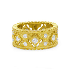 PASSION 18K GOLD AND DIAMOND THIN BAND RING