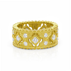 PASSION 18K GOLD AND DIAMOND THIN BAND RING