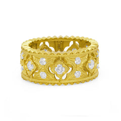 PASSION 18K GOLD AND DIAMOND THIN BAND RING