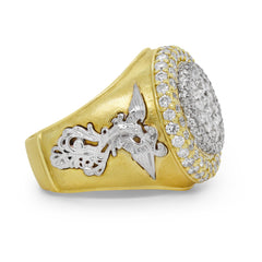 NEVER GIVE UP 18K GOLD AND DIAMONDS MENS RING