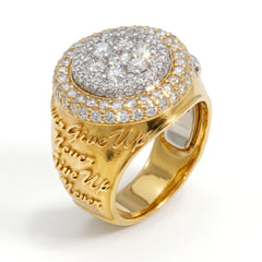 Never Give Up Yellow Gold Diamond Phoenix Ring