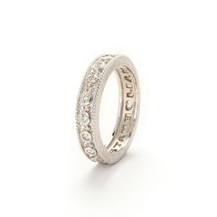 18K WHITE GOLD BEZEL-SET DIAMONDS STACKABLE BAND RING