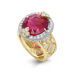 COLORS OF PASSION RUBELLITE DIAMONDS RING