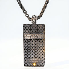Aged Silver & 18K Gold Armenian Khachkar Cross Pendant