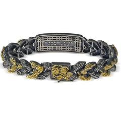 NAPA VALLEY AGED SILVER 18K GOLD GRAPE VINE LINK BRACELET