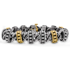 AGED SILVER & 18K GOLD UNISEX LINK BRACELET