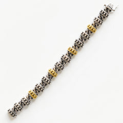 Beginnings Aged Silver and 18K Gold Unisex Link Bracelet