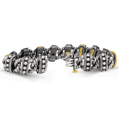AGED SILVER & 18K GOLD UNISEX LINK BRACELET
