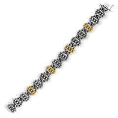 AGED SILVER & 18K GOLD UNISEX LINK BRACELET