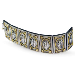 THREE GRACES AGED SILVER 18K GOLD DIAMOND BRACELET