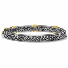 BEGINNINGS AGED SILVER 18K GOLD BANGLE BRACELET