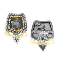 EREBUNI AGED SILVER 18K GOLD DIAMOND EARRINGS - Stambolian | House of Jewels