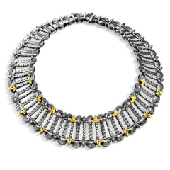 CLEOPATRA AGED SILVER 18K GOLD CHOKER NECKLACE