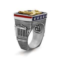 GOD BLESS AMERICA BALD EAGLE MENS RING