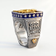 God Bless America Eagle Patriotic Ring