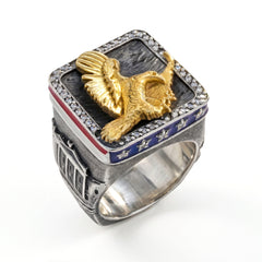 God Bless America Eagle Patriotic Ring